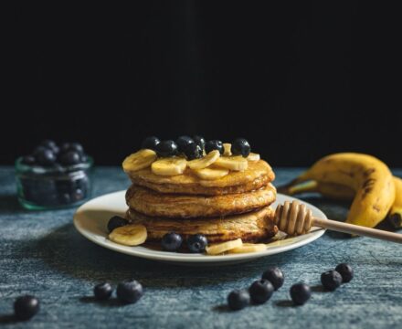 Pancakes mirtilli, limone e vaniglia
